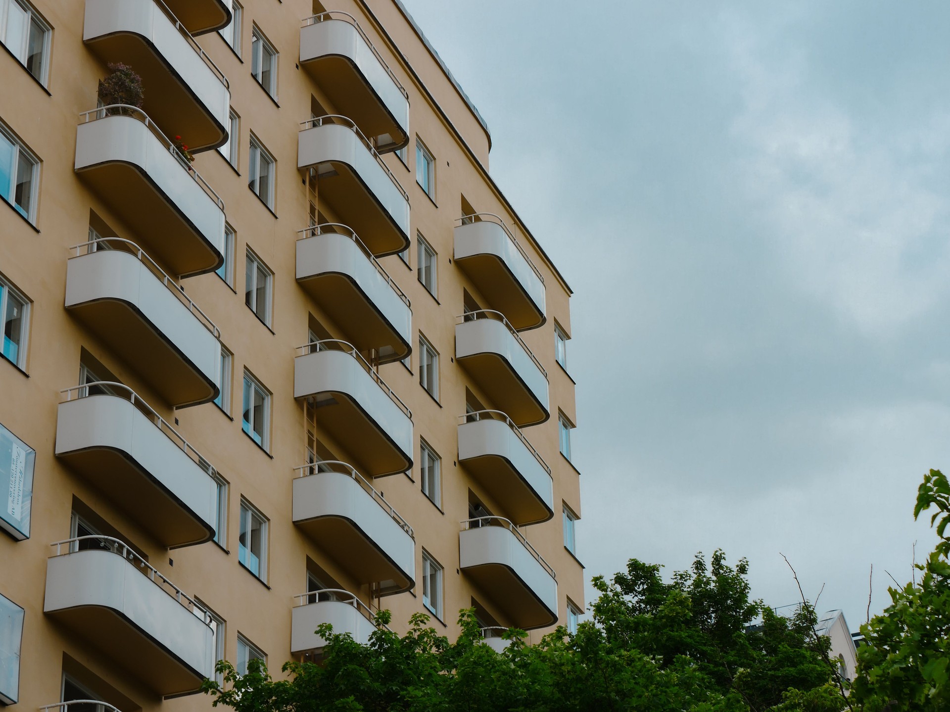 Low angle view of the apartment building
